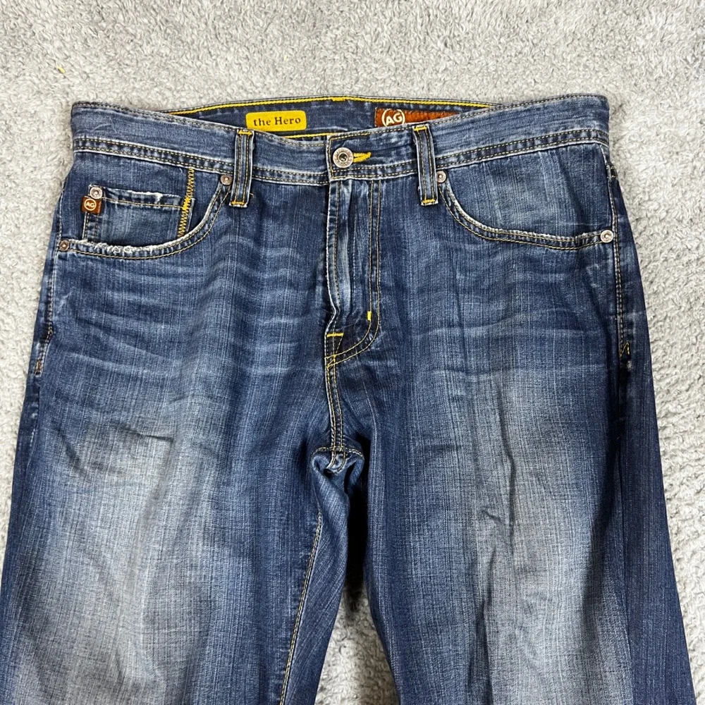 AG Adriano Goldschmied Jeans Mens 34x31 The Hero Dark‎ Wash Excellent Relaxed
